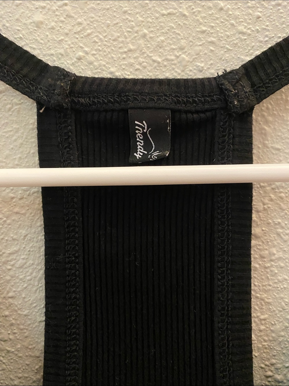 Women's Black Ribbed Racerback Tank Top - Picture 2 of 2